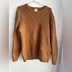 ❌SOLD❌Zara men's Brown Crew Neck Sweater